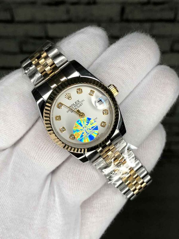 Rolex Date Just 31mm Jubilee Beyaz Kadran Taşlı Saat