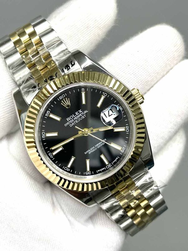 Rolex Date Just Jubile Gold Siyah 41mm